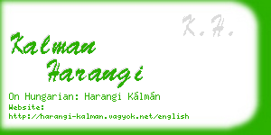 kalman harangi business card