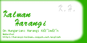 kalman harangi business card